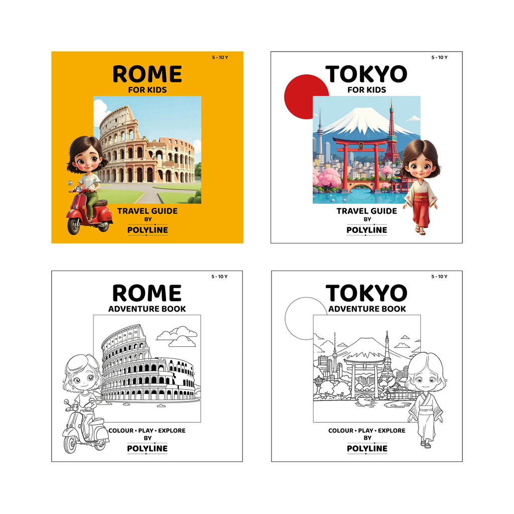 Tokyo + Rome · Travel Guide + Adventure Book · PDF Bundle